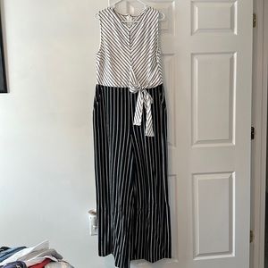 Black and White striped Pantsuit! Size XL